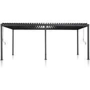 Mirador 10x 20 Outdoor Pergola, 80S Steel Frame w/ Adjustable Louvers Roof for Garden, Patio, Backyard, Charcoal