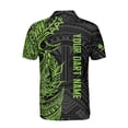 thumbnail image 3 of Customize Name Tribal Tattoo Green Black Custom Darts Men's Team Polo Shirt S-5XL, 3 of 5
