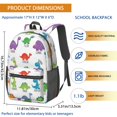 thumbnail image 3 of Dinosaur and Text White Pattern 17" Waterproof Oxford School Backpacks for Teens, S-Shape Padded Straps, for School, Travel, Hiking, Camping, 3 of 5