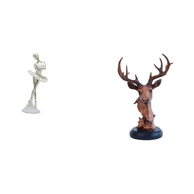 Figura De Bailarina Moderna Con Cabeza De Ciervo, Escultura Artística, Estatua Creativa De Animal, Adorno Para Dormitorio, Chimenea, Oficina, Entrada, Mesita De Noche, Escritorio, Decoración