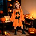 thumbnail image 2 of REDARER Kids Halloween Ghost Hooded Dress with Ghost Print Chain Decor Jagged Hem Long Bell Sleeve for Trick or Treat Cosplay Party School DressâUp Outfit,3-4 Years, 2 of 5