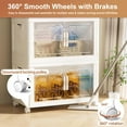thumbnail image 3 of Storage Bins with Lid L ( QT) Foldable Stackable Storage Containers Clear Plastic Collapsible Storage Bins with Door and Wheels Closet Organizers and Storage Box for Home ( Tie, 3 of 7