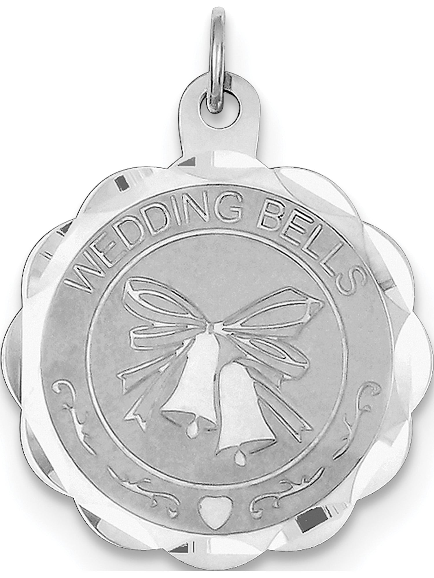 Letter M Pendant Medal Initial Charm Brocaded Lower Case Sterling Silver