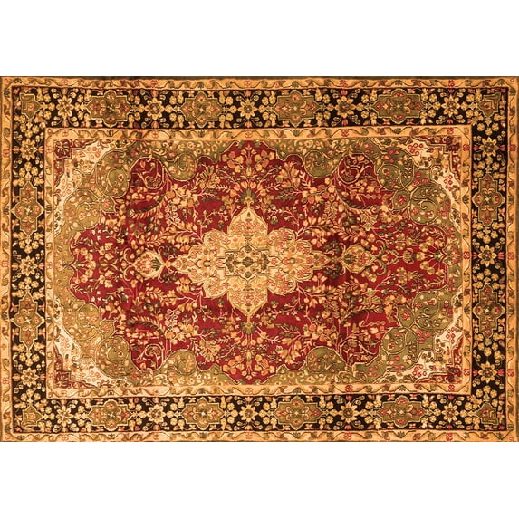Ahgly Company Indoor Rectangle Persian Orange Traditional Area Rugs, 6' x 9'