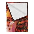 thumbnail image 2 of Christmas Soft Flannel Fleece Throw Blanket, Noel Room Design Bunch of Holly Yule Objects Fantasy Eve Ornate Illustration, Cozy Plush for Indoor and Outdoor Use, 50" x 70", Orange, by Ambesonne, 2 of 5