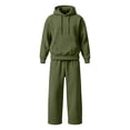 thumbnail image 6 of ZUBMGKTE Mens 2 Piece Hoodie Jogger Set Sweatsuit Warm Pullover Sweater, Winter Trendy Jogger Pants, Elastic Waist, Joggers Sweatpants, Two Piece, Fall, Winter, 6 of 7