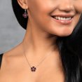 thumbnail image 3 of Gem Stone King 925 Sterling Silver Red Garnet and White Lab Grown Diamond Pendant Necklace Earrings Jewelry Set for Women (13.05 Cttw, Heart Shape 6MM, with 18 inch Chain), 3 of 3