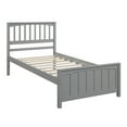 thumbnail image 3 of Harper & Bright Designs Solid Wood Twin Size Platform Bed Wooden Bed Frame with Headboard for Bedroom, Gray, 3 of 9
