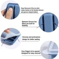 thumbnail image 4 of KAIYANG Bandeja para cubitos de hielo, paquete de 3, de silicona, con tapa extraíble antiderrames, 10 cavidades, sin BPA, azul, verde y gris, 4 of 5