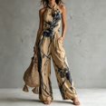thumbnail image 4 of Sunnin Halter Neck Floral Jumpsuit with Pockets Wide Leg Sleeveless Casual Summer Wear, 4 of 6