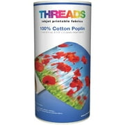 THREADS Inkjet Printable Fabric 8.5 Inch X 3yd-100% Cotton Poplin