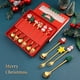 thumbnail image 2 of RV Juego de cuchara y tenedor de Navidad Dibujos animados lindo Papá Noel Cuchara creativa Árbol de Navidad Postre Cuchara y tenedor Caja de regalo (Rojo) brillar Electrónica, 2 of 5