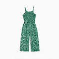 thumbnail image 3 of PatPat Matching Floral Print Green Smocked Strap Jumpsuits for Mommy and Me, 3 of 7