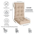 thumbnail image 2 of FODINGHILL Rocking Chair Cushions,Polyester Weatherproof Outdoor High Back Rocker Chairs Cushion with Ties,Thickened Seat for Patio,Beige, 2 of 10