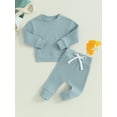 thumbnail image 4 of GXFC Baby Boys Fall Outfits Set Clothes 6M 1T 2T 3T Toddler Boys Long Sleeve Sweatshirt and Drawstring Sweatpants 2 Piece Casual Autumn Clothing for Kids Boys, 4 of 9