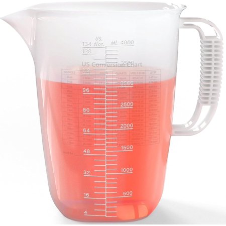 34OZ/1000ML Glass Measuring Cup, 4 Cup Glass Measuring Cups With 3 Scales (Ml/Oz/Cup), High Borosilicate Measuring Cup With Handle and V-Shaped Spout, Dishwasher/Freezer/Microwave Safe