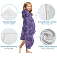 thumbnail image 7 of Purple Leopard Print Hooded Bath Towel，60"x35" for Ages 3 To 12 Kids, Quick Dry Lightweight Soft Microfiber Hood Beach Towel Cover Up for Kids, 7 of 7
