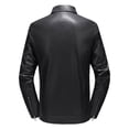 thumbnail image 4 of Chaqueta de cuero para hombre, primavera, otoño e invierno, ajustada, de moda, con forro polar, chaqueta de moto gruesa, chaqueta de cuero para hombre, 4 of 5
