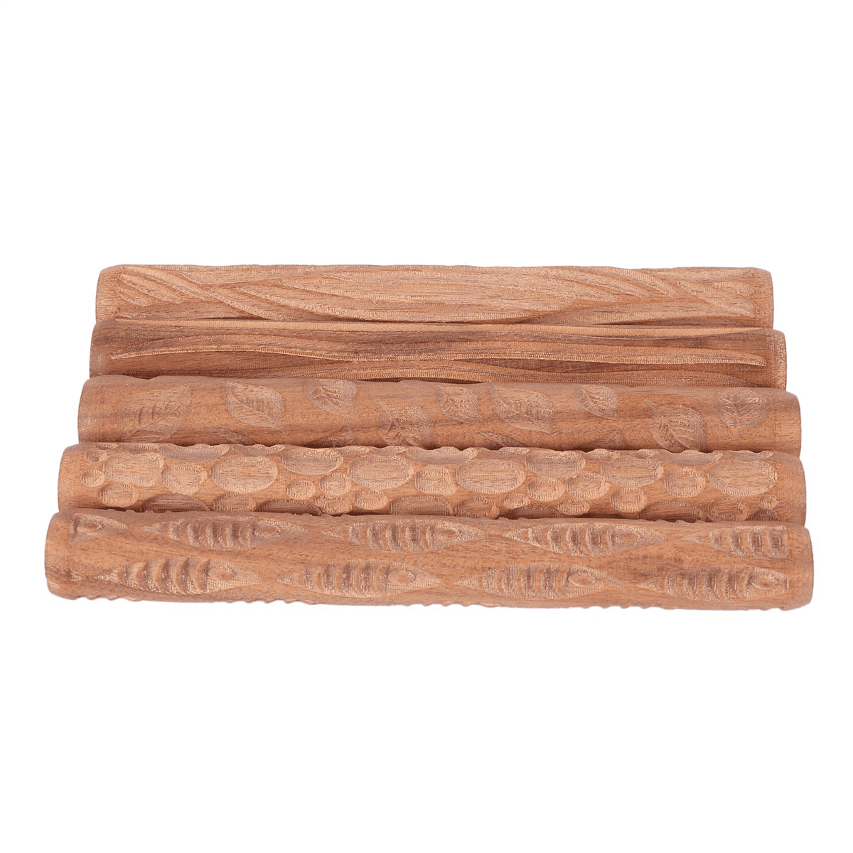 50PCS Pottery Tools Wood Hand Rollers for Clay Clay Stamp Clay Pattern Roller,50pcs * Clay Pattern Roller,Wood Color