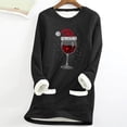 thumbnail image 3 of Womens Christmas Fleece Lined Sweatshirts Long Sleeve Winter Warm Pullover Xmas Holiday Fuzzy Thermal Tops, XXL Black, 3 of 3