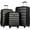 Black, variant on 3 Piece Luggage Set Hardside Spinner Suitcase with TSA Lock 20" 24' 28" Available