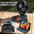 thumbnail image 2 of Mini Ventilador Portátil Recargable Inalámbrico 5inch Negro/Detalles Rojo, 2 of 5