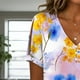 thumbnail image 5 of Blusa Zhyaj de manga corta con cuello en V y estampado floral bohemio para mujer, 5 of 6