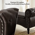 thumbnail image 5 of YIKEMA Upholstered PU Leather Rectangle Storage Ottoman Bench with Nailhead Trim, 51.5", Dark Brown, 5 of 8