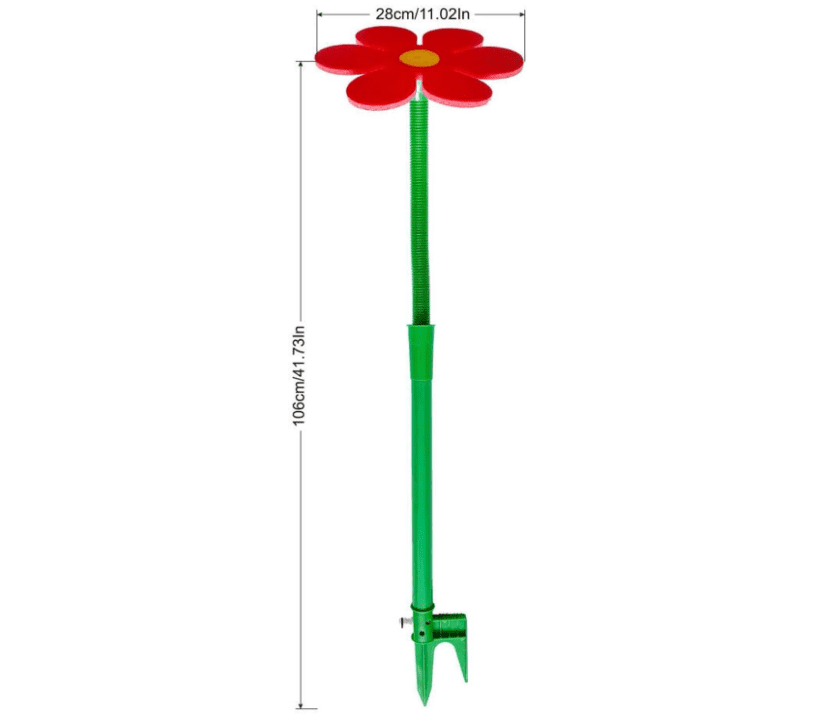 Crazy Daisy Sprinkler, 360 Degree Rotating Flower Water Sprinkler, Dancing Yard Sprinkler for Lawn Irrigation & Outdoor Summer Play, Red