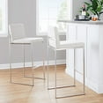 thumbnail image 4 of LumiSource Fuji High Back 30" Fixed-Height Barstool - Set of 3 in Stainless Steel, 4 of 10