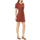 thumbnail image 4 of INSPIRAR CHIC Vestido Casual de Botones con Cuello Peter Pan con Volantes a Cuadros S Rojo, 4 of 5