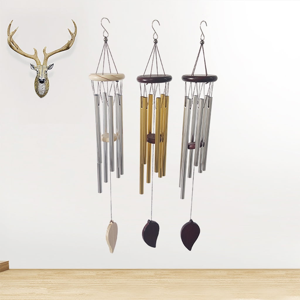 Classic Solid Wood Aluminum Tube Creative Metal Wind Chime Hanging Decoration Home Shop Decoration Craft Gift