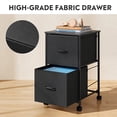 thumbnail image 4 of GALAXHERO 2 Drawer File Cabinet, Rolling Printer Stand Filing Cabinets for Home Office, Fabric Vertical File Cabinet Fits A4 or Letter Size, Black, 4 of 9