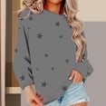 thumbnail image 2 of Bovemsi Womens Sweatshirts Women's Sports Shirt With Star Pattern Pullover Round Neck Long Sleeved Autumn Top Fall Fashion Outfits 2025 Clothes, 2 of 9