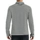 thumbnail image 3 of Camiseta de cuello alto a rayas INSPIRE CHIC para hombre, de manga larga, pullover, camiseta a rayas, S, negro y blanco, 3 of 6
