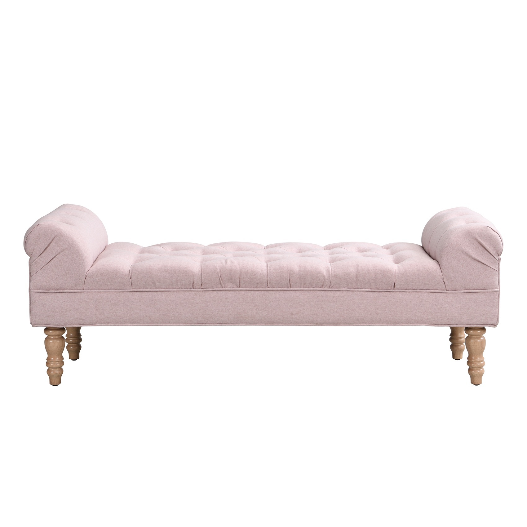 Alvantor Button Tufted End of Bed Benches Large Velvet Upholstered Bench with Pillows for Bedroom,Living Room, Entryway Pink