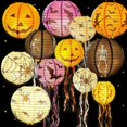 thumbnail image 2 of Linterna de papel de Halloween, calabaza, fantasma, borlas de puerta, decoración de linterna para bricolaje, suministros de decoraciones para fiestas de Halloween, 2 of 4