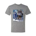 thumbnail image 2 of Wolves and the Moon in the Winter Night | Mens Animal Lover Premium Tri Blend T-Shirt, Premium Heather, 2XL, 2 of 3