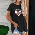 thumbnail image 2 of Blusa de manga corta con estampado de cuello redondo de algodón y cáñamo para mujer OAVQHLG3B Store  lin121212, 2 of 5