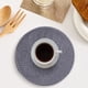 thumbnail image 4 of Woven Table Mat | Round Coffee Dining Placemat – Oil-Proof Waterproof Heat-Resistant Pad | Stylish Elegant Yarn Ramie Design | Easy Clean | 18cm | Set of 3 | for Home Restaurant Desk, 4 of 6