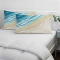 thumbnail image 4 of Teal Blue Beach Coastal Pillow Covers Queen, Summer Ocean Nautical Seaside Soft Brushed Microfiber Breathable Throw Pillow Covers, Pillowcase with Zipper for Couch Sofa Bedroom Living Room 20"x30", 4 of 9