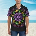 thumbnail image 4 of Easygdp Mardi Gras5 Men's Hawaiian Shirts Print Lapel Short Sleeve for Beach, vacation, party, casual occasions - 3X-Large, 4 of 9