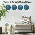 thumbnail image 2 of Americanflat 18"x18" Blue and Orange Diamond Pattern Design Throw Pillow with Premium Polyester, 2 of 8