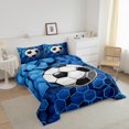thumbnail image 3 of Erosebridal Football Comforter Sets Queen Size,Geometric Hexagon Bedding Queen Comforter Set,Sport Decor,Reversible,Super Cozy,3-Piece, 3 of 7