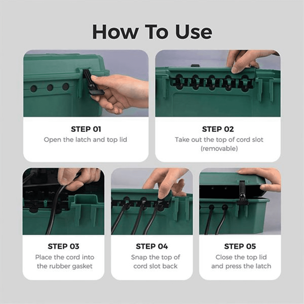 Outdoor Weatherproof Connection Box, Ip54 Water- Extension Cord Connection Box, Electrical Box to Protect Green