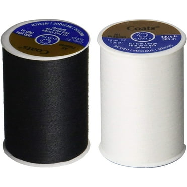 Coats Outdoor Living Thread - 200 Yard Polyester Thread Roll For Outdoor Sewing Projects, Black