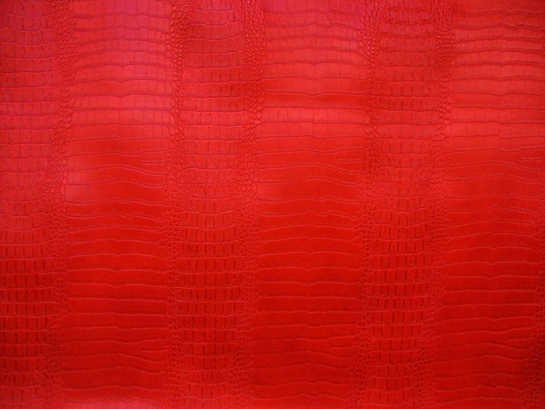SHIPS FOLDED BIG NILE CROCODILE 3D Texture Faux Leather Upholstery Vinyl Fabric
