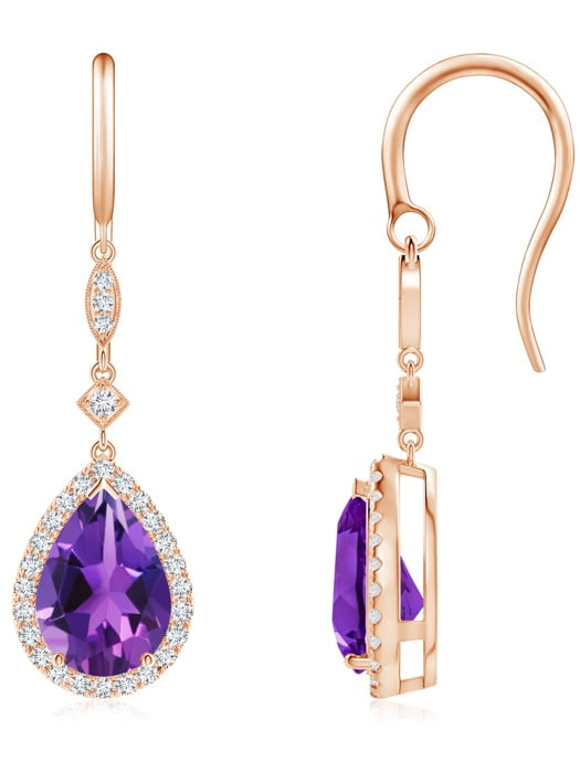 pear shaped amethyst earrings