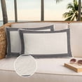 thumbnail image 3 of Black Cream Greek Key Outdoor Pillow Covers 20x12 Set of 2,Waterproof Patio Throw Pillowcase Protectors,Geometric Greece Ancient Rustic Lumbar Decorative Pillow Shams Cushion Covers for Bed Couch, 3 of 8