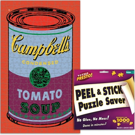 (Set) Andy Warhol Campbell's Tomato Soup 300 Pcs Puzzle w/ Hanger Preserver